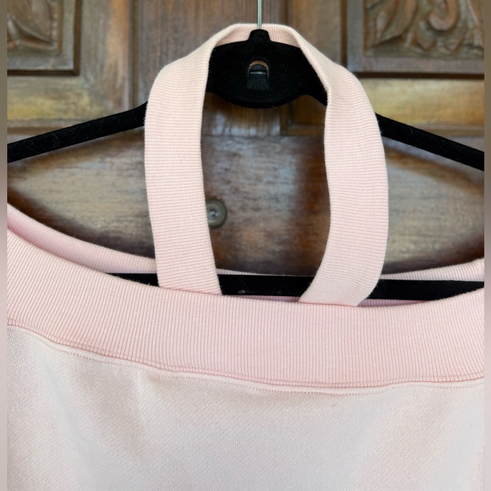 Rebecca Minkoff Light Pink Off-Shoulder Long Sleeve Demi Sweatshirt, Large, NWT - Picture 7 of 11
